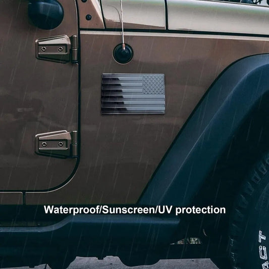 2PCS American Flag Car Emblem – Black Edition