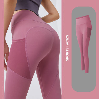 ‍♀️ Women’s Yoga Pants with Pocket – Sporty, Tummy-Controlled Gym Leggings