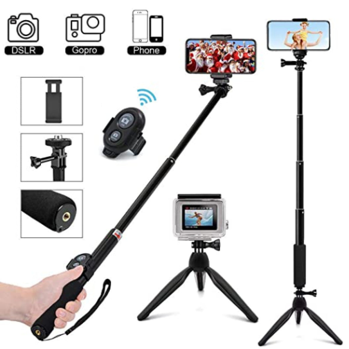 Portable Bluetooth Selfie Stick Tripod for iPhone – Live Streaming & Photography Pro