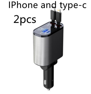 TurboCharge 100W Metal Car Charger – Super Fast USB & Type-C Cigarette Lighter Adapter