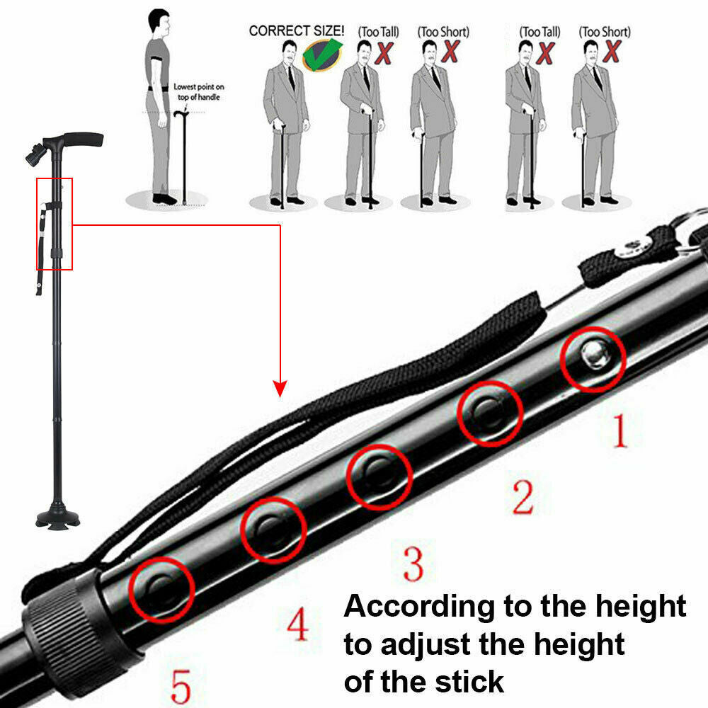 5-Gear Adjustable Senior Support Stick
