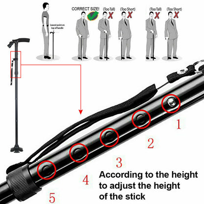 5-Gear Adjustable Senior Support Stick
