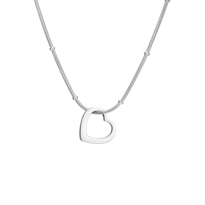 Simple Heart-Shaped Light Plate Necklace – Minimalist Elegant Pendant