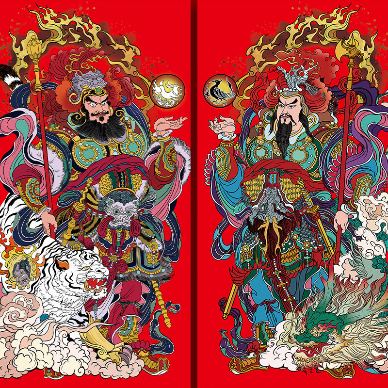 Dragon Year Chinese New Year Door-God Stickers Door Decoration
