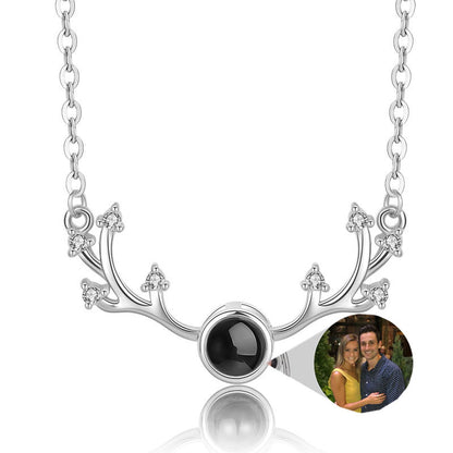 Custom Stainless Steel Projection Necklace – Personalized Letter Crystal Pendant | Photo & Message Jewelry Gift