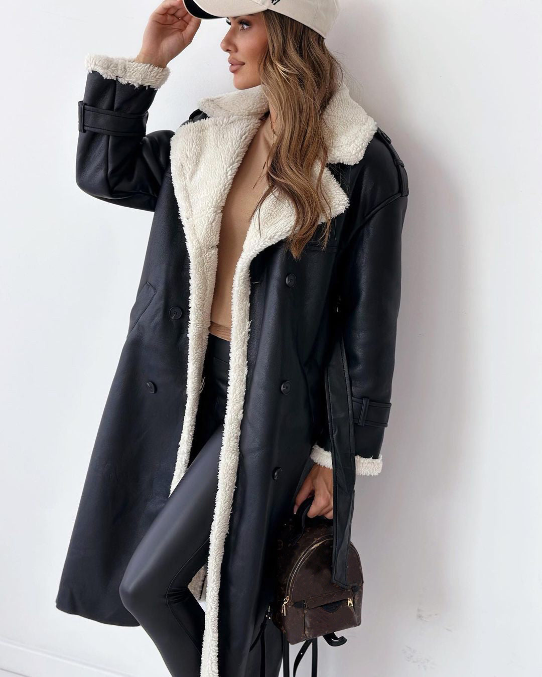 Elegant Winter Belted Trench Coat – Double-Breasted Lapel Windbreaker | Women’s Mid-Length Fashion Overcoat