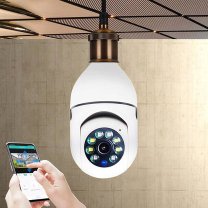 SmartBulb Guard 1080P WiFi Camera – E27 5G Security Light with 4X Zoom & Alarm Monitoring