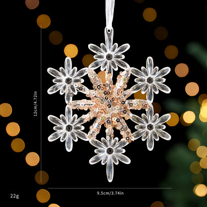 Sequined Acrylic Christmas Pendant – Sparkling Holiday Hanging Decoration