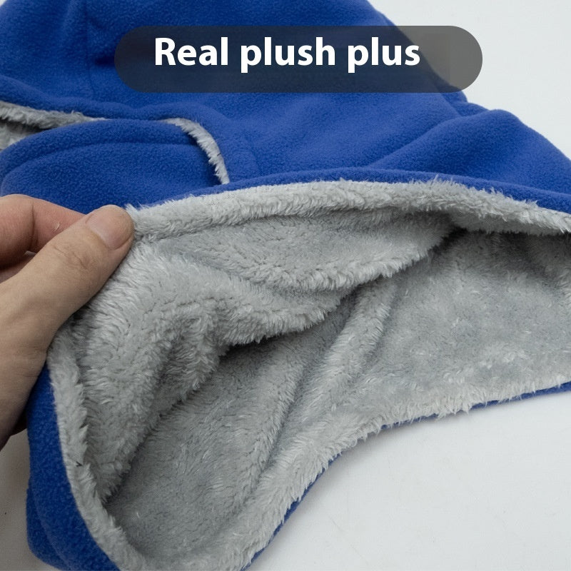 Winter Fleece Hooded Scarf with Face Mask – Windproof Thermal Outdoor Head Cover