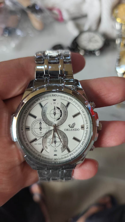 Men’s Luxury Multi-Function Three-Eye Quartz Business Watch – Classic Precision Timepiece