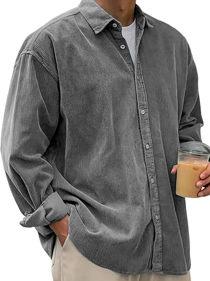 Men’s Casual Loose Thick Shirt Jacket – Autumn & Winter Warm Overshirt Coat