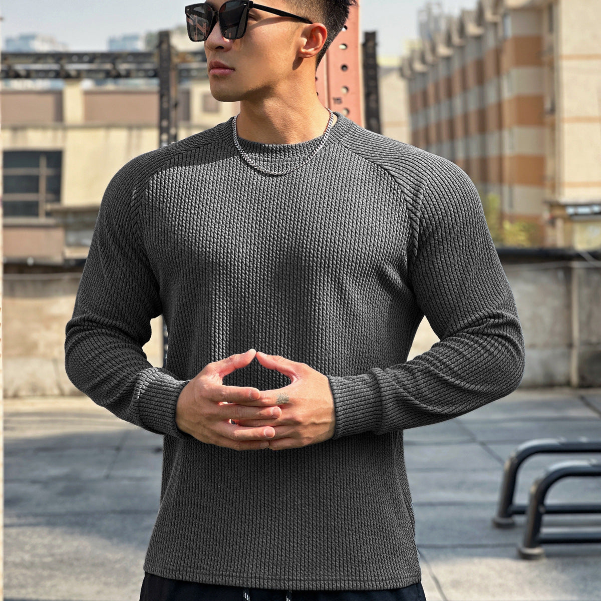 Men’s Casual Crew Neck Pullover – Plus Size Long Sleeve Comfortable Sweater