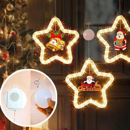 LED Christmas Star Pendant – Holiday Window & Door Hanging Light Decoration