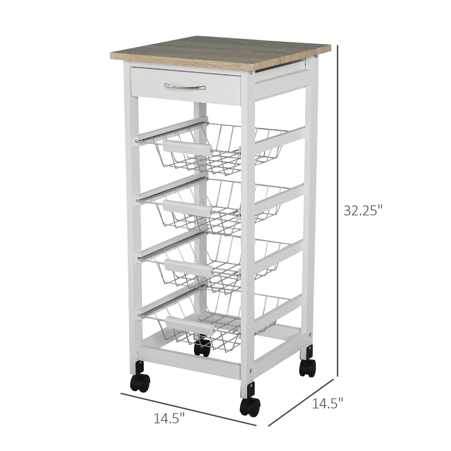 Mobile Kitchen Cart – Multi-Functional Storage Trolley with Wheels