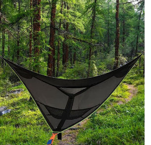 Multi-Person Triangle Hammock – 3-Point Portable Aerial Mat for Outdoor Relaxation