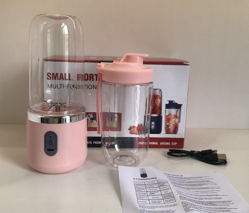 6-Blade Portable Blender – USB Rechargeable Mini Juicer & Smoothie Maker