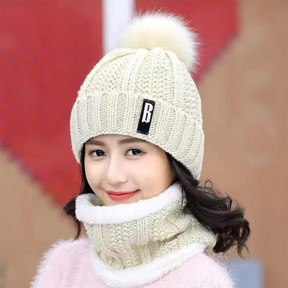 Women’s Winter Knit Beanie & Scarf Set – Warm Cozy Skull Cap for Cold Weather