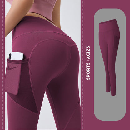 ‍♀️ Women’s Yoga Pants with Pocket – Sporty, Tummy-Controlled Gym Leggings