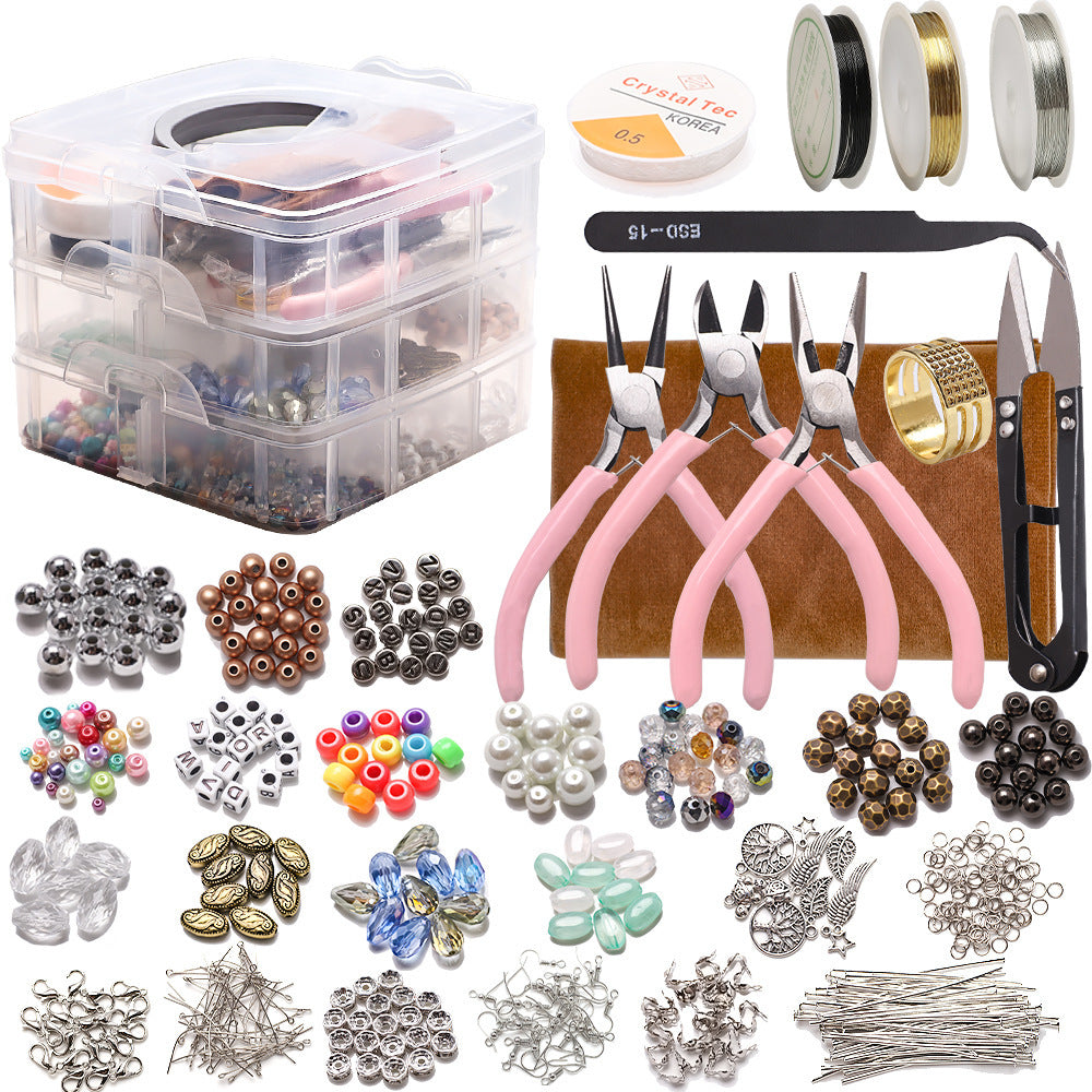 DIY Handmade Beaded Jewelry Accessory Kit – Alloy Findings & Crafting Tools Set