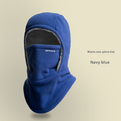 Winter Fleece Hooded Scarf with Face Mask – Windproof Thermal Outdoor Head Cover