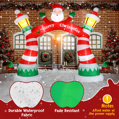 8.9FT Lighted Christmas Inflatable Arch – Holiday Entrance Decor with 7 LED Lights & Drawstring Pockets
