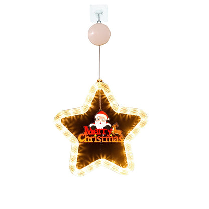 LED Christmas Star Pendant – Holiday Window & Door Hanging Light Decoration