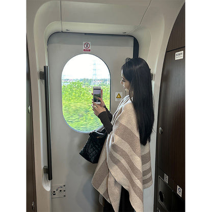 Vintage Maillard Cloak Cape – Retro-Style Elegant Outerwear for Women