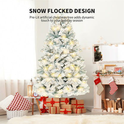 Artificial Snow Christmas Tree – Frosted PVC Cedar Holiday Decor