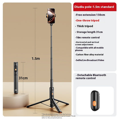 Extendable Selfie Stick Tripod – 3-in-1 Mobile Phone Holder with Telescopic Rod & Bluetooth Control