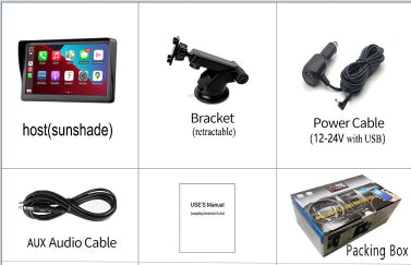 Universal 7" Car Smart Screen – Wireless Navigation, CarPlay & Android Auto