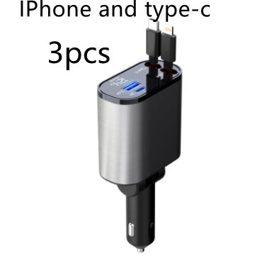 TurboCharge 100W Metal Car Charger – Super Fast USB & Type-C Cigarette Lighter Adapter