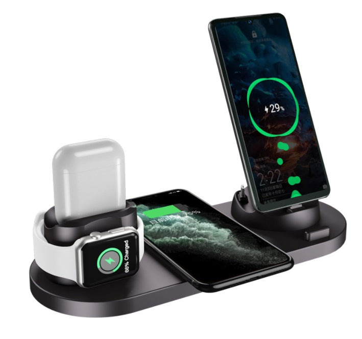 6-in-1 Wireless Fast Charging Dock for iPhone, AirPods & Apple Watch – All-in-One Charging Station