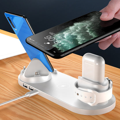 6-in-1 Wireless Fast Charging Dock for iPhone, AirPods & Apple Watch – All-in-One Charging Station