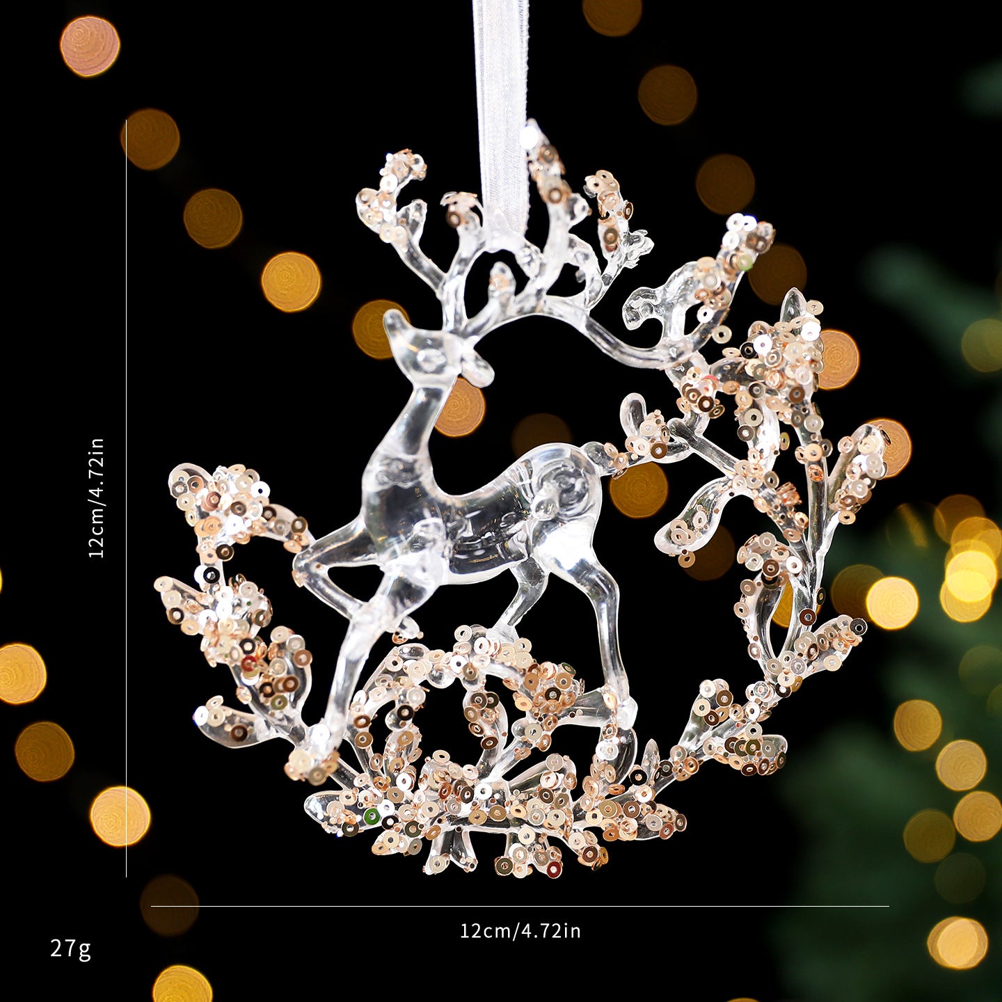 Sequined Acrylic Christmas Pendant – Sparkling Holiday Hanging Decoration