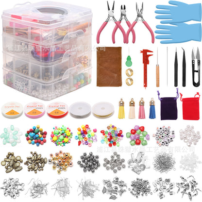 DIY Handmade Beaded Jewelry Accessory Kit – Alloy Findings & Crafting Tools Set