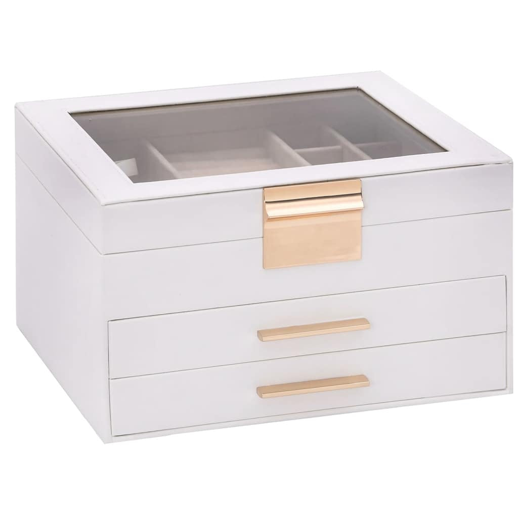 Elegant 3-Layer White Jewelry Box – Premium Storage Organizer 23x20.5x14 cm
