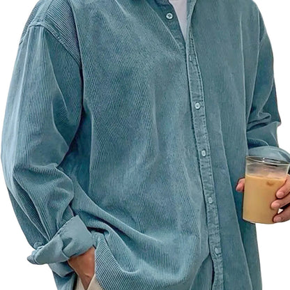 Men’s Casual Loose Thick Shirt Jacket – Autumn & Winter Warm Overshirt Coat