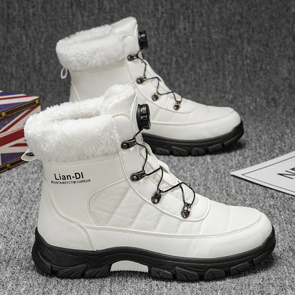 Men’s Thickened Fleece-Lined Snow Boots – Warm, Waterproof & Winter-Ready Footwear