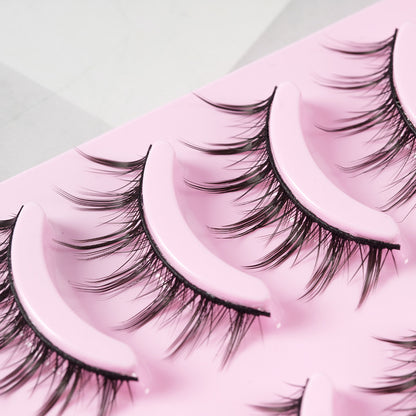 5 Pairs Manga-Style Wispy Lashes – Natural Anime Cosplay Korean Makeup Eyelash Set