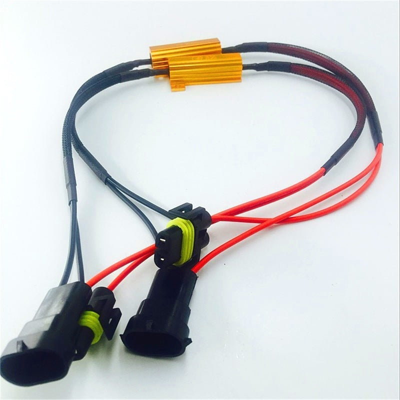 H7/HB4/H8/H11 9006 HID Decoder – Anti-Flicker Resistor Wiring Harness for LED & HID Headlights