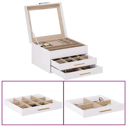 Elegant 3-Layer White Jewelry Box – Premium Storage Organizer 23x20.5x14 cm