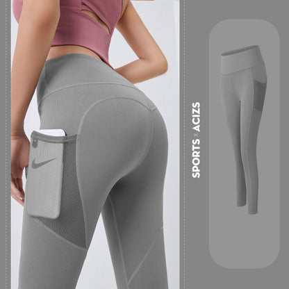 ‍♀️ Women’s Yoga Pants with Pocket – Sporty, Tummy-Controlled Gym Leggings