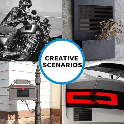 2PCS American Flag Car Emblem – Black Edition