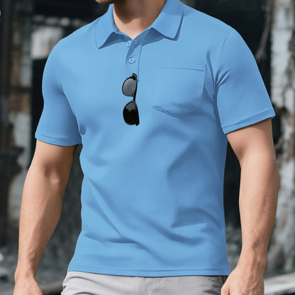 Men’s Loose Fit Short Sleeve Lapel Shirt – Sporty Casual Summer Top