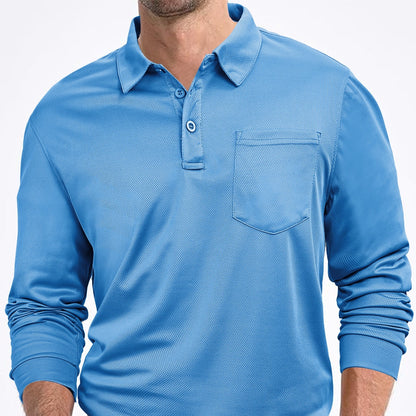 Men’s Casual Loose Fit Long Sleeve Shirt – Solid Color Everyday Top
