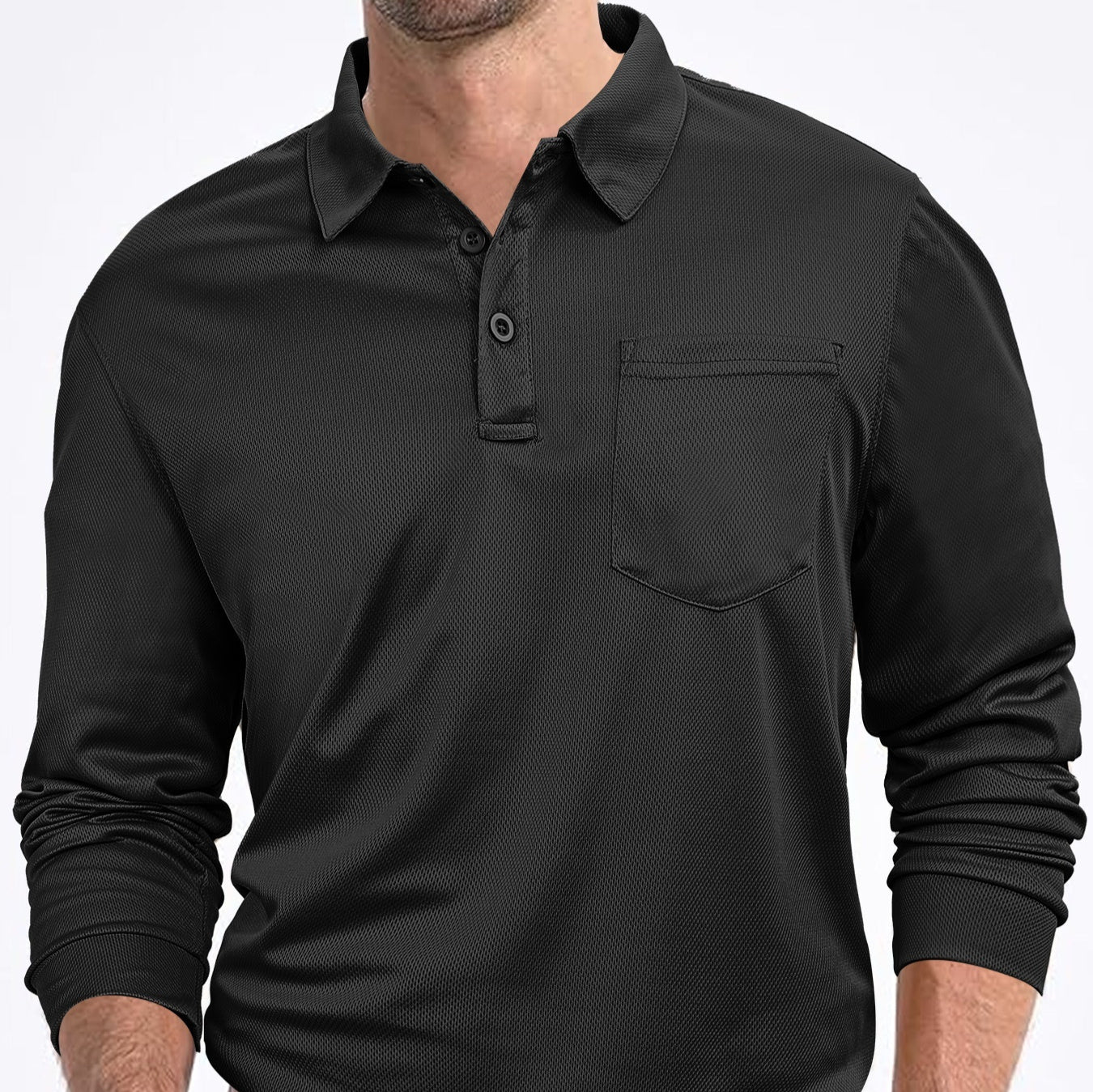 Men’s Casual Loose Fit Long Sleeve Shirt – Solid Color Everyday Top