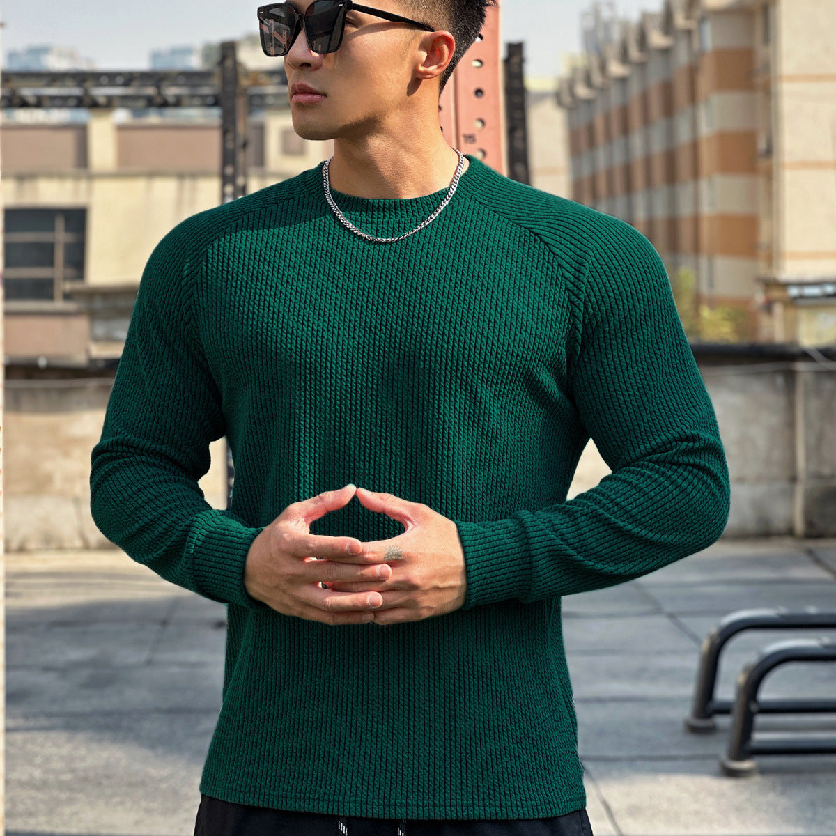 Men’s Casual Crew Neck Pullover – Plus Size Long Sleeve Comfortable Sweater