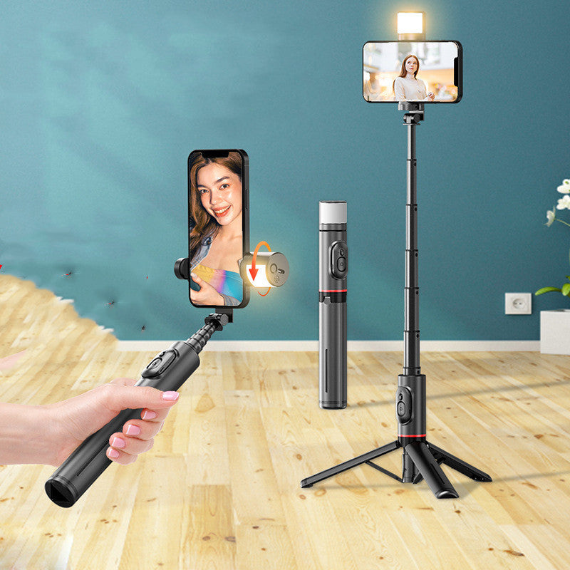 Bluetooth Selfie Stick Tripod – Integrated 3-in-1 Phone Holder with Wireless Remote