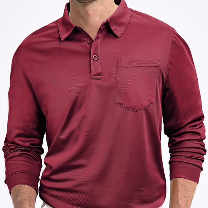 Men’s Casual Loose Fit Long Sleeve Shirt – Solid Color Everyday Top