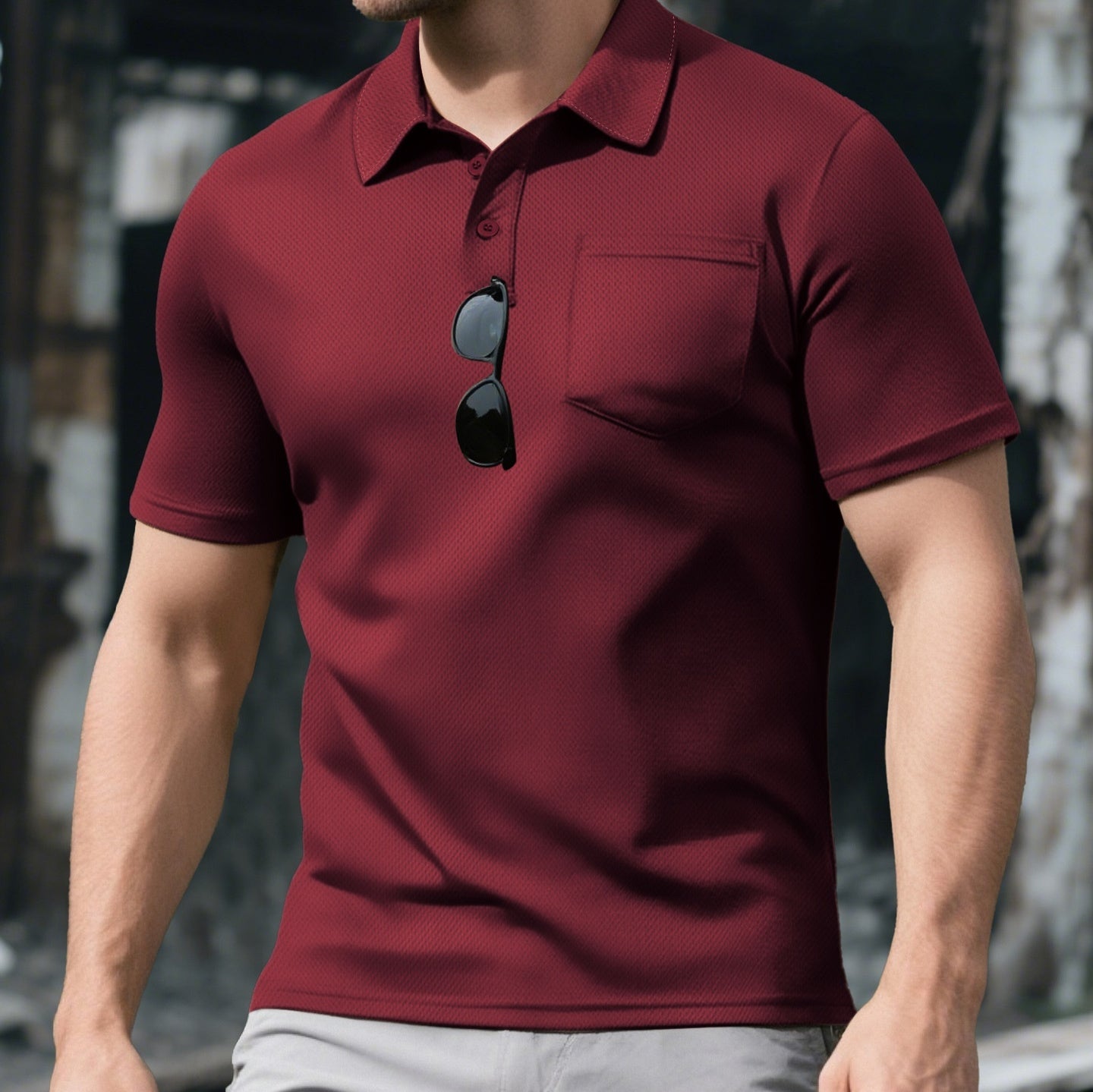 Men’s Loose Fit Short Sleeve Lapel Shirt – Sporty Casual Summer Top